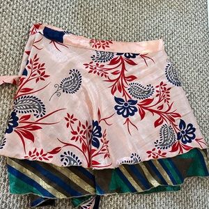 Darn Good Yarn reversible adjustable waist mini skirt